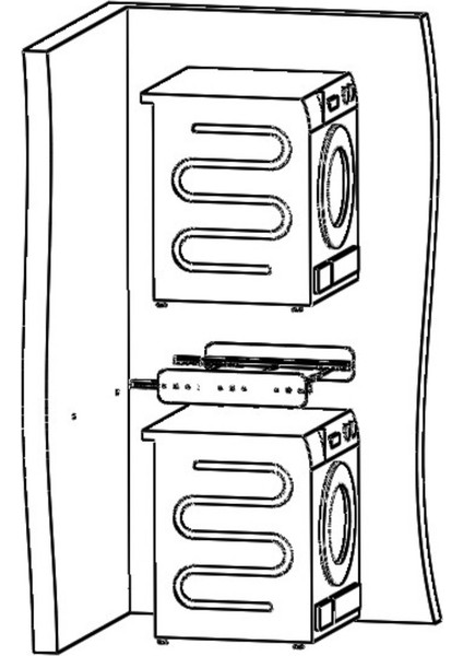 Metal&Kemersiz Çamaşır Kurutma Makinesi Üst-Üste Birleştirme Aparatı (Gri)