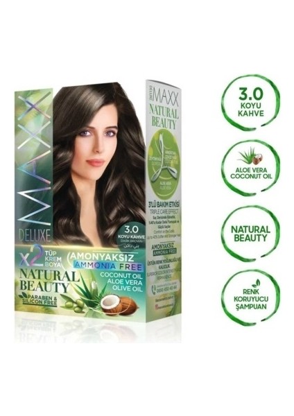 Natural Beauty Amonyaksız Saç Boyası 3.0 Koyu Kahve