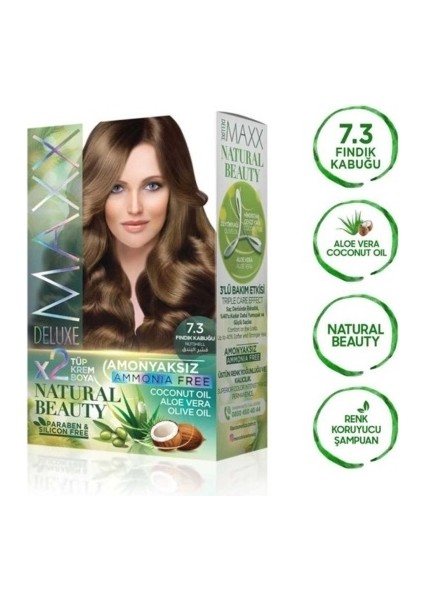 2 Paket Natural Beauty Amonyaksız Saç Boyası 7.3 Fındık Kabuğu modelleri