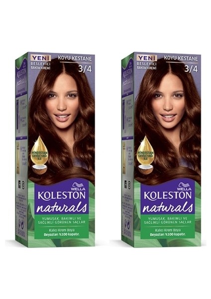 Naturals Saç Boyası Koyu Kestane 3/4 2x Paket