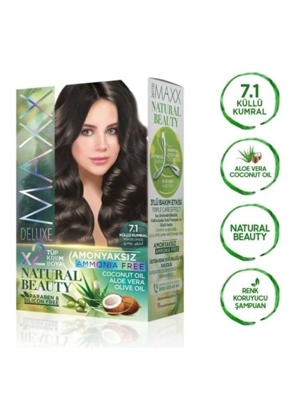 Natural Beauty Amonyaksız Saç Boyası 7.1 Küllü Kumral modelleri