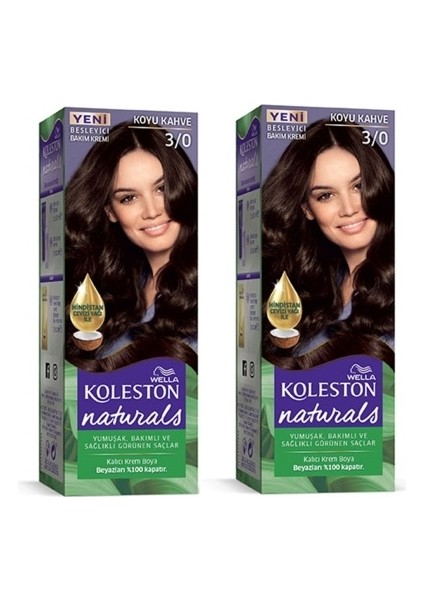 Naturals Saç Boyası Koyu Kahve 3/0 2x Paket