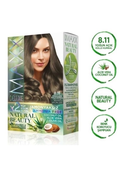 Natural Beauty Amonyaksız Saç Boyası 8.11 Yoğun Açık Küllü Kumral modelleri