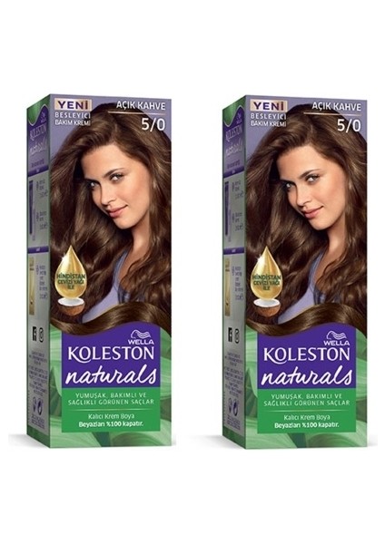 Naturals Saç Boyası Açık Kahve 5/0 2x Paket