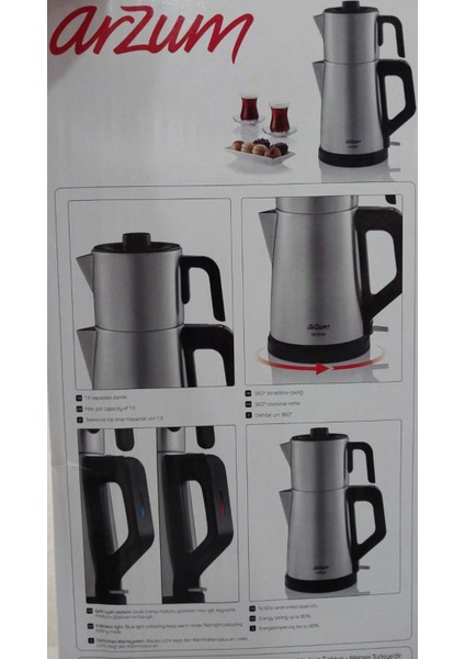 Modern AR3129 Tea Mechıne Çay Makinesi Gri 1-2 L 500+ L  Çelik  Met