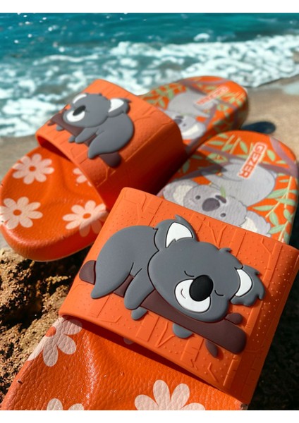 Koala Detaylı Kaymaz Plastik Havuz Deniz Banyo Balkon Teras Ev ve Sokak Terliği