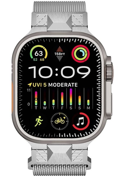 Apple Watch Ultra 2 49MM KRD-107 Metal Hasır Kordon