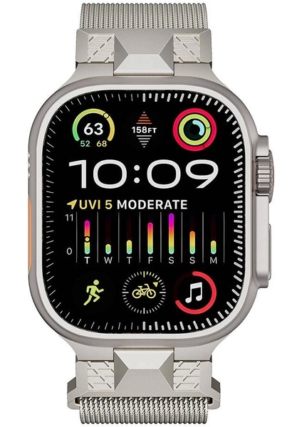 Apple Watch Ultra 2 49MM KRD-107 Metal Hasır Kordon