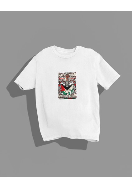 The Palestinian Victory Baskılı Yüksek Kalite Kompakt Oversize T-Shirt