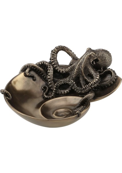 Steampunk Serisi Nautilus Kabuğu Üzerinde Ahtapot Tabak