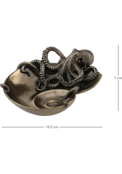 Steampunk Serisi Nautilus Kabuğu Üzerinde Ahtapot Tabak
