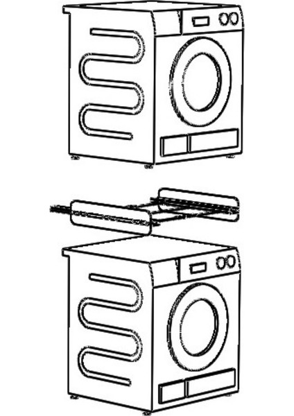 Tüm Makineler İçin Uyumlu Metal Çamaşır Kurutma Makinesi ve Çamaşır Yıkama Makinesi Kemersiz Üst-Üste Birleştirme Aparatı(Beyaz)
