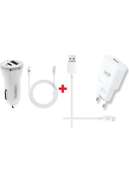 Araç Çakmaklık Şarj Başlığı 2 USB Hızlı Şarj Aleti Iphone Kablo Iphone Seyahat Hızlı Şarj Çihazı