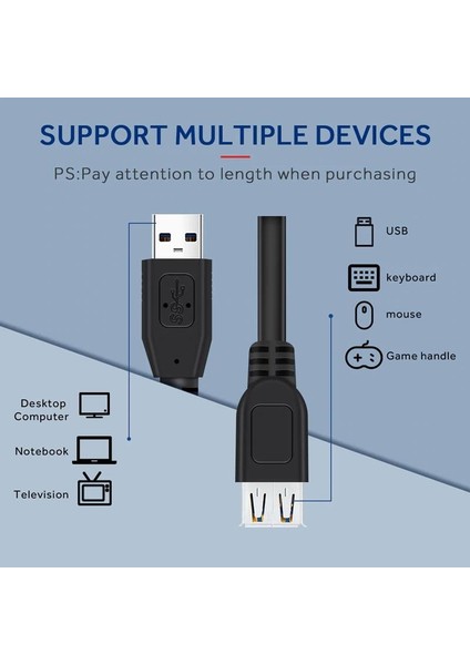 USB Dişi Erkek Uzatma Kablosu 3 Metre USB Uzatıcı Ara Kablosu 4531