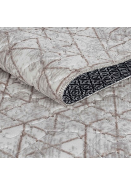 Emboss Kaymaz Taban Kabartmalı Halı Makinede Yıkanabilir 1073 Vizon Yolluk&halı (Püsküllü-Saçaklı) modelleri