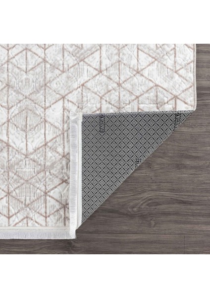 Emboss Kaymaz Taban Kabartmalı Halı Makinede Yıkanabilir 1073 Vizon Yolluk&halı (Püsküllü-Saçaklı) fırsatları