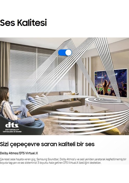 Dolby Digital Plus, Atmos Çevresel Ses Genişletme, Pro Oyun, Uyumlu, Dts Virtual:x, Gerçek 3.1.2 Ses Ultra Slim Soundbar