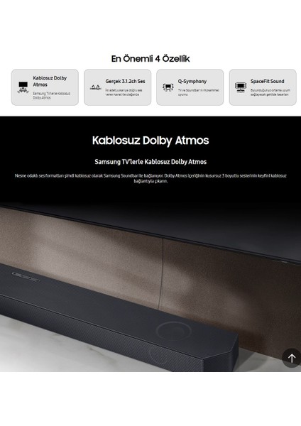 Soundbar Ev Sinema Sistemi Dolby Atmos 320W,3.1.2 Kanal,bluetooth,hdmı,wıfı Bağlantılı Premium Ses