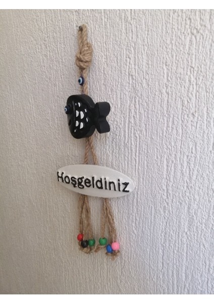 Siyah Balık Dekoratif Hoşgeldiniz Kapı Duvar Süsü modelleri