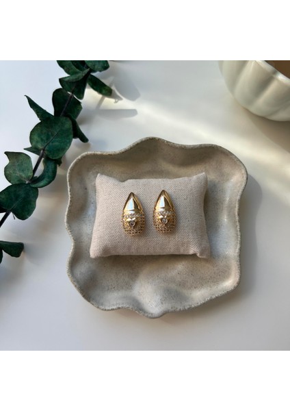 Xuping Oval Taşlı Kalp Küpe