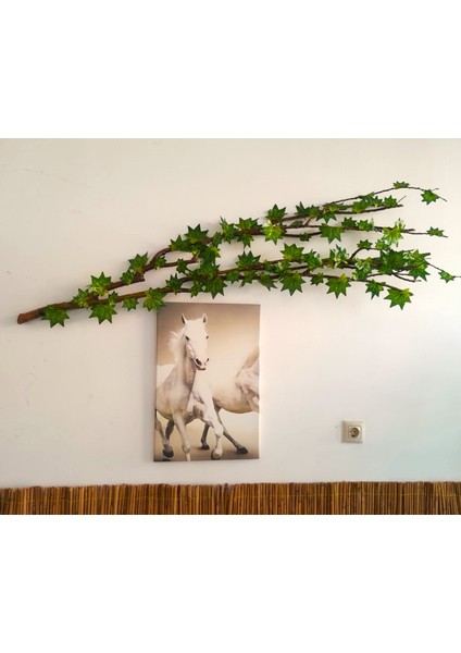 Duvar Dekoru Doğal Ağaç Dalları 150*40 cm Yeşil Yapraklı Dallar Duvar -Tavan Dekorasyon