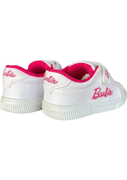 Barbie Yazılı Kız Çocuk Spor Ayakkabı Beyaz - Pembe modelleri