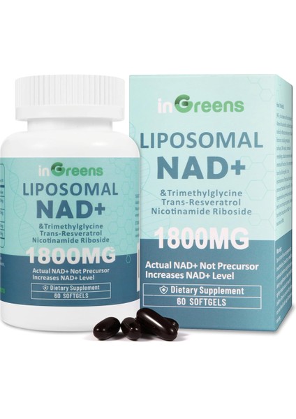 Liposomal Nad + 1800 Mg With Nicotinamide Riboside 200MG Trans Resveratrol 200MG Trimethylglycine 200MG Boost Nad+ Aging Defense dna Repair 60 SOFTGELS USA 3540