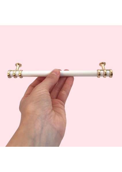 15 Adet Sarmaşık Kulp Beyaz Altın Gold 160 mm Kulp Mobilya Mutfak Dolabı Çekmece Dolap Kapak Kulpu Kulbu Metal Kulpları