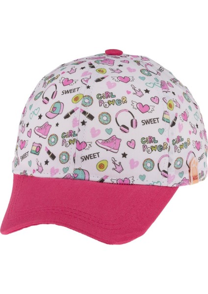 Çocuk Kız Şapka ( 4-8 Yaş ) Y24240-09 Beyaz