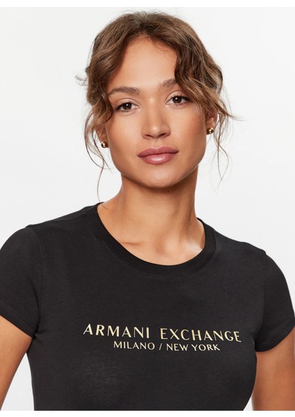 Bisiklet Yaka Baskılı Siyah Kadın T-Shirt 8nytab fiyatları