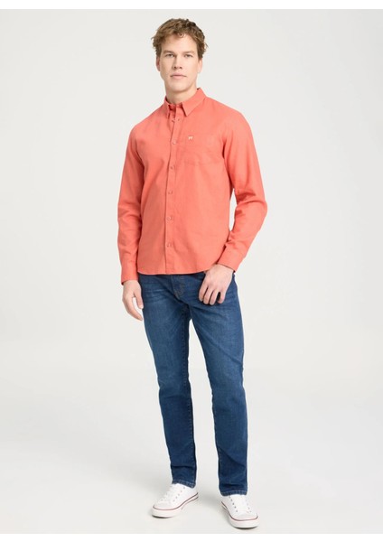 Regular Fit Turuncu Erkek Gömlek W5MY20527933L Uzun Kollu Gömlek modelleri