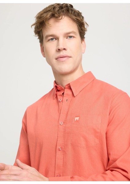 Regular Fit Turuncu Erkek Gömlek W5MY20527933L Uzun Kollu Gömlek fırsatları