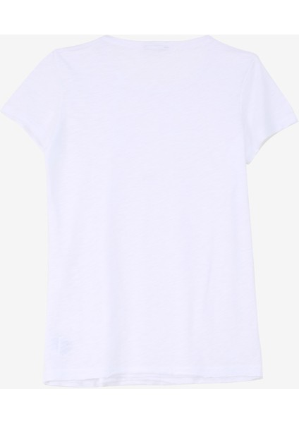 Bisiklet Yaka Beyaz Kadın T-Shirt 3TNHL11A2 fiyatları