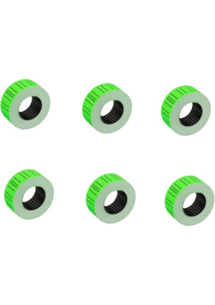 (12 * 21 Mm) Çizgili Flo Yeşil Fiyat Etiketi (Ruloda 800 Etiket) ( 6 Rulo)