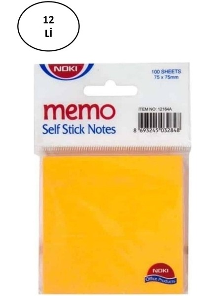 Memo Yapışkanlı Not Kağıdı 75X75 12164 Turuncu