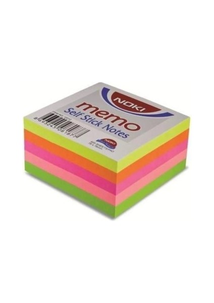 Memo 12012 75 x 75 mm Neon Küp Yapışkanlı Not Kağıdı 400 Yaprak Neon