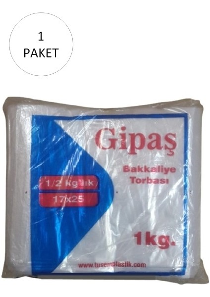 Bakkaliye Naylon Torba 1/2 Yarımlık 17X25 cm 1 kg 1 Paket (Takriben 475 Adet)