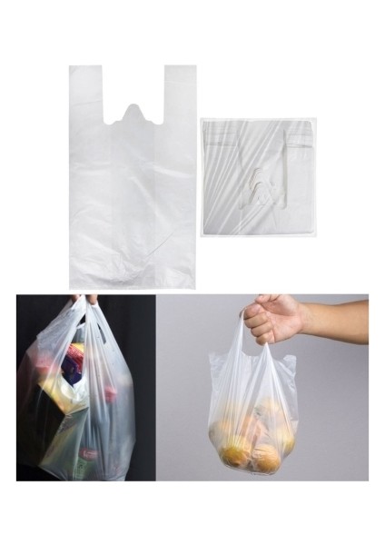 Şeffaf Atlet Poşet Küçük Boy 24X43 cm 1 Paket Takriben 300 Adet