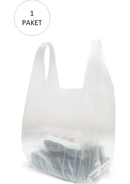 Şeffaf Atlet Poşet Büyük Boy 30X56 cm 1 Paket Takriben 150 Adet
