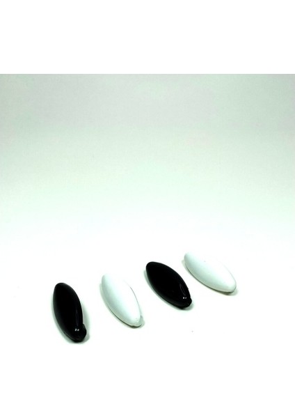 4 Adet Plastik Çengelli Eşarp ve Şal Iğnesi Siyah Beyaz 4 cm