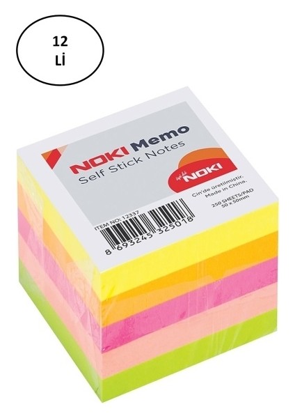 Memo Stick 50X50 mm Karışık Renk Neon Küp Blok