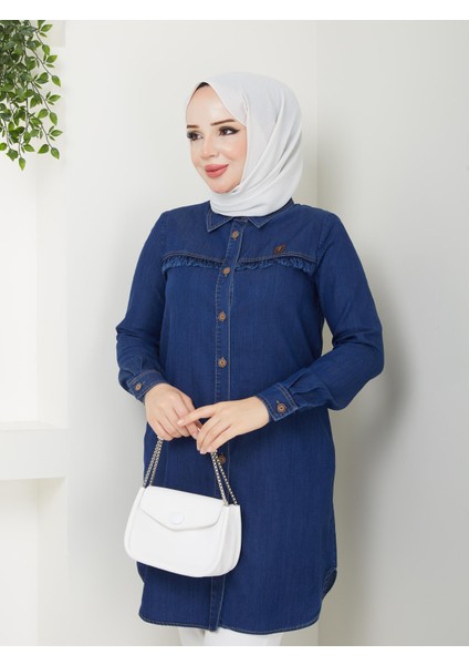 Kadın Ince Dökümlü Spor Kot Yazlık Tunik Gömlek 61006 61129 modelleri