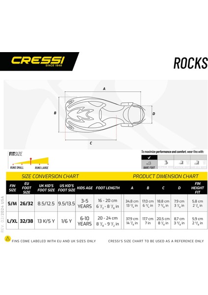 Rocks S/m(26-32) Numara Çocuk Dalış Paleti Mavi-Beyaz