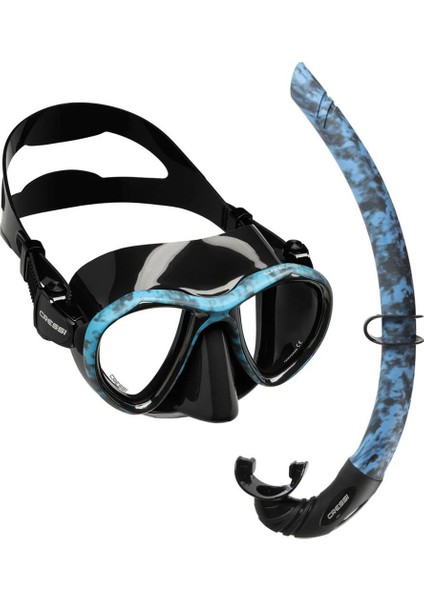 Metis-Corsica Yetişkin Maske Şnorkel Seti Mavi Kamuflaj
