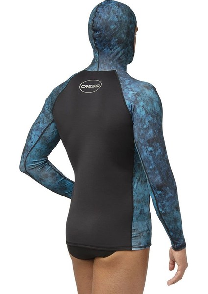 Cobia Mavi Kamuflaj Rashguard Tişört Small