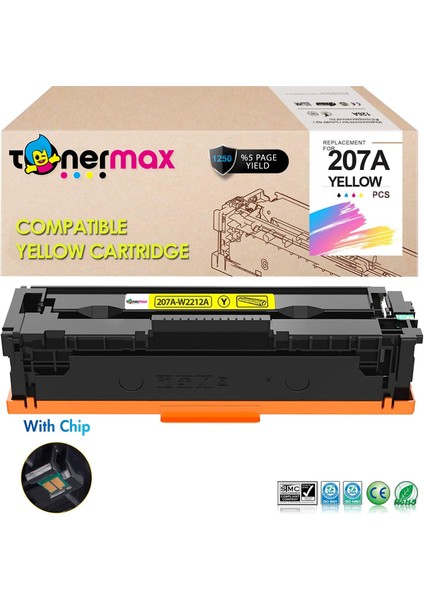 Hp 207A W2212A Muadil Toner Sarı - Çipli/ Laserjet M255 / M282 / M283