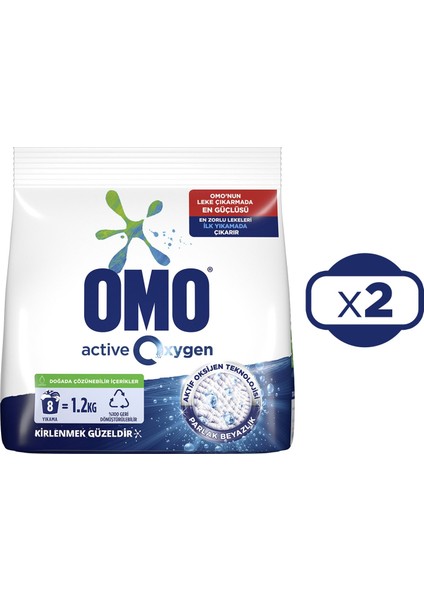 Matik Active Oxygen Toz Deterjan 1,2 kg x 2 Adet