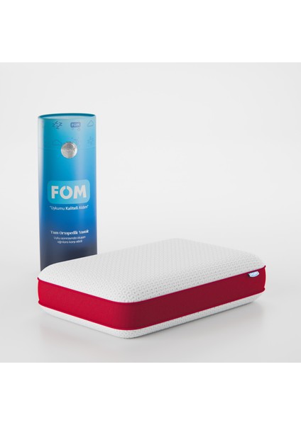 Tombik Full Ortopedik Masaj Etkili Konforlu Visco Yastık, Ortopedik, 60 X 40 X 13, Kırmızı