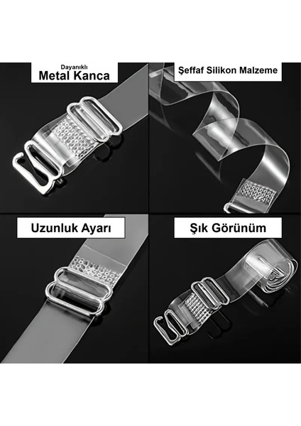 3 Çift Metal Kancalı Şeffaf Sütyen Askısı fiyatları