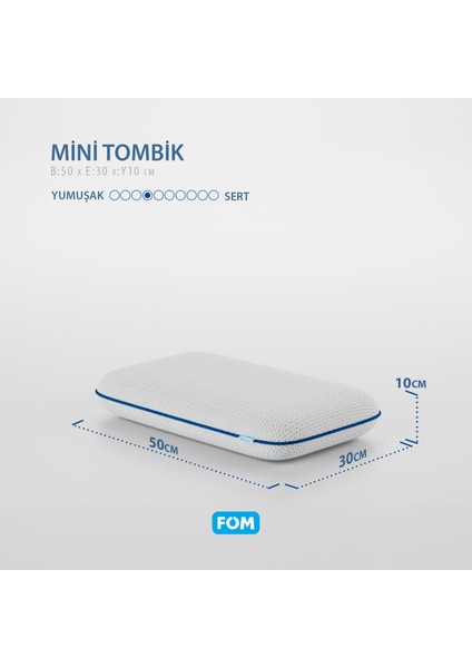 FOM Mini Tombik Visco Uyku Ve Seyahat Yastığı, Pamuk Bebek Yastık, 50 X 30 X 10, Lacivert